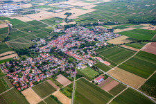 Aerial view of District Jerusalemsberg in Kirchheim an der Weinstraße in the state Rhineland-Palatinate, Germany