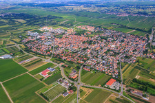 Overview of the town from the northwest in Freinsheim in the state Rhineland-Palatinate, Germany