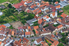 Bismarkstraße x Ludwigstraße with St. Martin's Church in Gönnheim in the state Rhineland-Palatinate, Germany