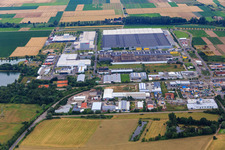 Interpark industrial area from the north in Offenbach an der Queich in the state Rhineland-Palatinate, Germany