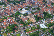 Aerial view of New building site in Goethestr in Kandel in the state Rhineland-Palatinate, Germany