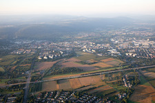 From the northwest in Ettlingen in the state Baden-Wuerttemberg, Germany