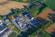 Josephine-Benz-Straße commercial area with Wiltschek work platform rental GmbH, Mobatgg and Timo Göpferich retail in Gondelsheim in the state Baden-Wuerttemberg, Germany