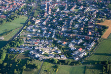 Aerial view of Kraichgaustr in the district Heidelsheim in Bruchsal in the state Baden-Wuerttemberg, Germany