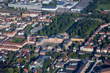 Castle from the east in Bruchsal in the state Baden-Wuerttemberg, Germany