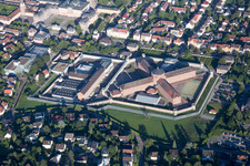Aerial photograpy of Correctional facility from the northeast in Bruchsal in the state Baden-Wuerttemberg, Germany