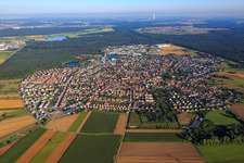 Aerial view of City view from the east in Forst in the state Baden-Wuerttemberg, Germany