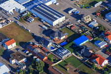 Industrial area Industriestraße with Spedition Lauinger and W&T EFRA in Hambrücken in the state Baden-Wuerttemberg, Germany