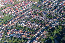 Aerial view of Settlement area in Waghaeusel in the state Baden-Wurttemberg, Germany