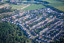 Town View of the streets and houses of the residential areas in Waghaeusel in the state Baden-Wurttemberg, Germany