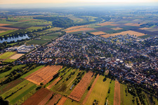 View of the town from the southwest in Altlußheim in the state Baden-Wuerttemberg, Germany
