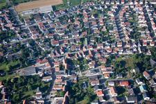 Aerial photograpy of District Berghausen in Römerberg in the state Rhineland-Palatinate, Germany
