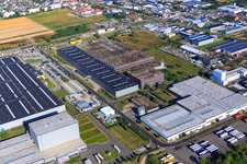 Aerial view of K2 Packaging GmbH & Co. KG in Offenbach an der Queich in the state Rhineland-Palatinate, Germany
