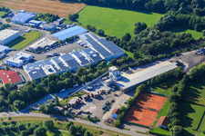 Aerial view of RelineEurope GmbH and X2E System Engineering GmbH in Rohrbach in the state Rhineland-Palatinate, Germany