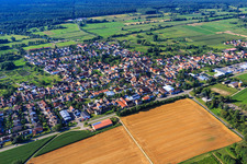 Aerial view of Village overview from the north in Steinfeld in the state Rhineland-Palatinate, Germany