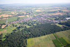 Oblique view of District Schaidt in Wörth am Rhein in the state Rhineland-Palatinate, Germany