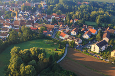 Aerial view of Weihestr in the district Frauenaurach in Erlangen in the state Bavaria, Germany