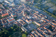 Market and castle place downtown in Erlangen in the state Bavaria