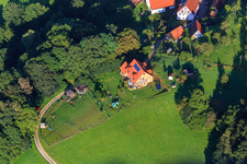 Aerial view of Schlichenreuth district in the district Walkersbrunn in Gräfenberg in the state Bavaria, Germany