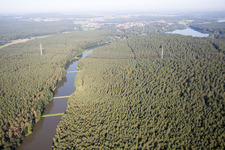 Aerial view of Forest ditch in Möhrendorf in the state Bavaria, Germany
