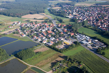 Aerial view of Village - View in the district Dechsendorf Ost in Erlangen in the state Bavaria, Germany