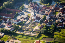 Church building and gravwyard of the evangelic-lutheric Church of Weisendorf-Rezelsdorf in Weisendorf in the state Bavaria, Germany