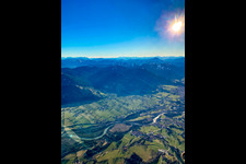 Gaissach from the northwest in the district Rain in Gaißach in the state Bavaria, Germany