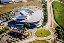 Aerial photograpy of Administrative building and office complex of adidas in Herzogenaurach in the state Bavaria, Germany