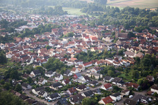 Drone image of District Billigheim in Billigheim-Ingenheim in the state Rhineland-Palatinate, Germany