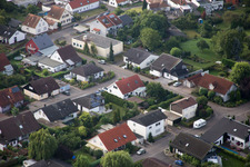 Maxburgstr in the district Billigheim in Billigheim-Ingenheim in the state Rhineland-Palatinate, Germany viewn from the air