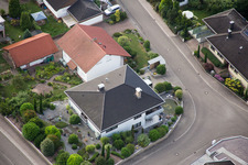 District Billigheim in Billigheim-Ingenheim in the state Rhineland-Palatinate, Germany seen from a drone