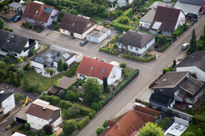 Maxburgstr in the district Billigheim in Billigheim-Ingenheim in the state Rhineland-Palatinate, Germany from a drone