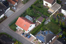 Oblique view of Maxburgstr in the district Billigheim in Billigheim-Ingenheim in the state Rhineland-Palatinate, Germany