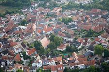Drone recording of District Billigheim in Billigheim-Ingenheim in the state Rhineland-Palatinate, Germany
