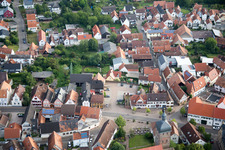 District Billigheim in Billigheim-Ingenheim in the state Rhineland-Palatinate, Germany from the drone perspective