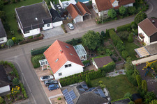 Maxburgstr in the district Billigheim in Billigheim-Ingenheim in the state Rhineland-Palatinate, Germany from a drone