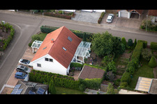 Aerial view of Maxburgstr in the district Billigheim in Billigheim-Ingenheim in the state Rhineland-Palatinate, Germany