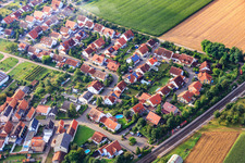 Aerial view of On the railway in Steinweiler in the state Rhineland-Palatinate, Germany