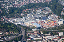 Aerial photograpy of District Grünwinkel in Karlsruhe in the state Baden-Wuerttemberg, Germany
