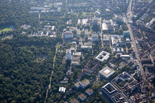 Oblique view of KIT Engesserstr in the district Innenstadt-Ost in Karlsruhe in the state Baden-Wuerttemberg, Germany