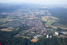 Aerial view of District Rüppurr in Karlsruhe in the state Baden-Wuerttemberg, Germany