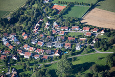 District Hohenwettersbach in Karlsruhe in the state Baden-Wuerttemberg, Germany from the plane