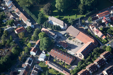 District Hohenwettersbach in Karlsruhe in the state Baden-Wuerttemberg, Germany viewn from the air