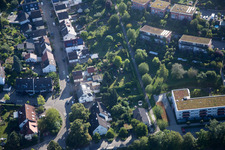 Drone recording of District Hohenwettersbach in Karlsruhe in the state Baden-Wuerttemberg, Germany