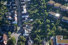 Drone image of District Hohenwettersbach in Karlsruhe in the state Baden-Wuerttemberg, Germany