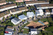 Aerial view of District Hohenwettersbach in Karlsruhe in the state Baden-Wuerttemberg, Germany