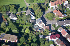 Aerial photograpy of New path in the district Hohenwettersbach in Karlsruhe in the state Baden-Wuerttemberg, Germany