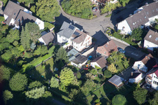 New path in the district Hohenwettersbach in Karlsruhe in the state Baden-Wuerttemberg, Germany seen from above