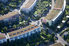 Bird's eye view of District Hohenwettersbach in Karlsruhe in the state Baden-Wuerttemberg, Germany