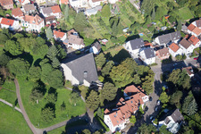 District Hohenwettersbach in Karlsruhe in the state Baden-Wuerttemberg, Germany viewn from the air